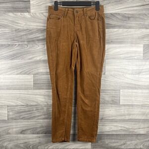 Needle & Cloth Pants Women Size 4P Brown Skinny Ankle Corduroy Cozy Fall Classic